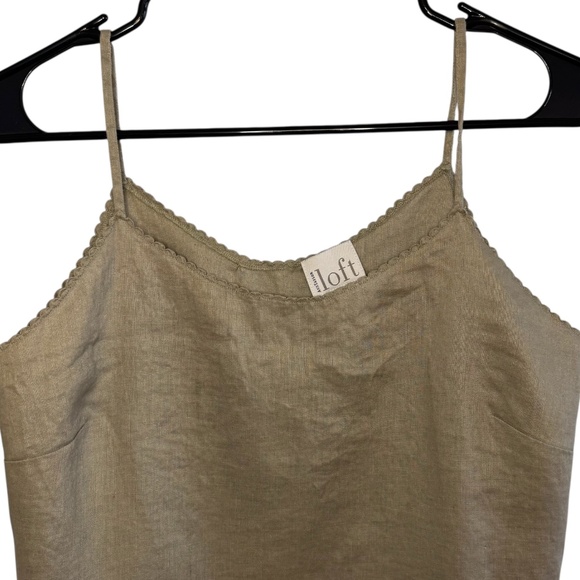 Ann Taylor Loft Green Linen Tank - Picture 2 of 4
